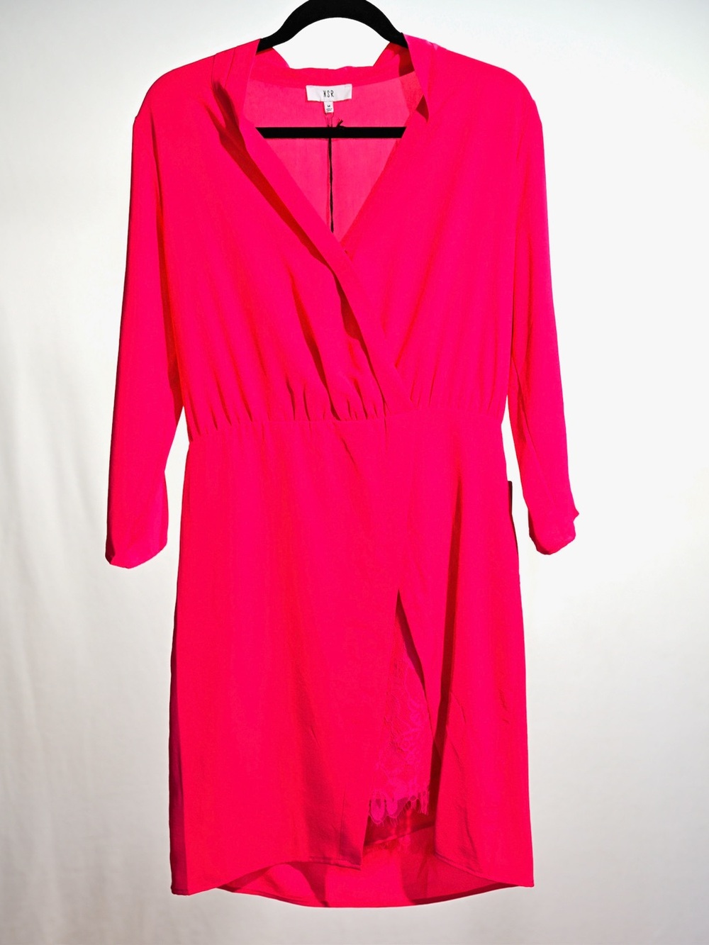 NSR Hot Pink Long-Sleeve Wrap Dress